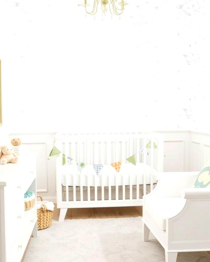 White Wallpaper with Subtle Patterns - 25 White Nursery Ideas