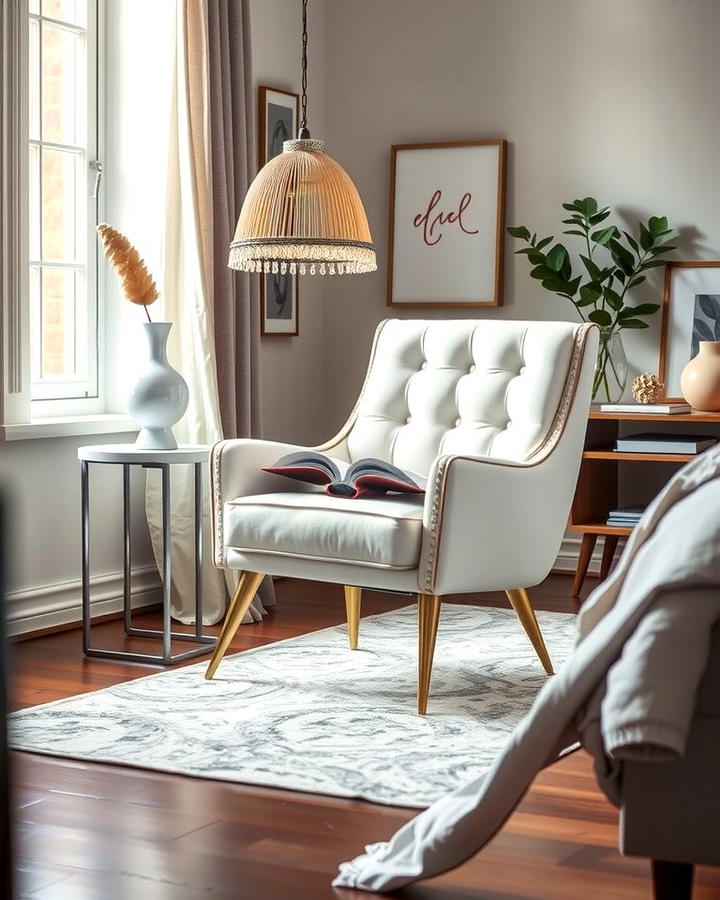 White and Gold Accent Chair - 25 White and Gold Bedroom Ideas