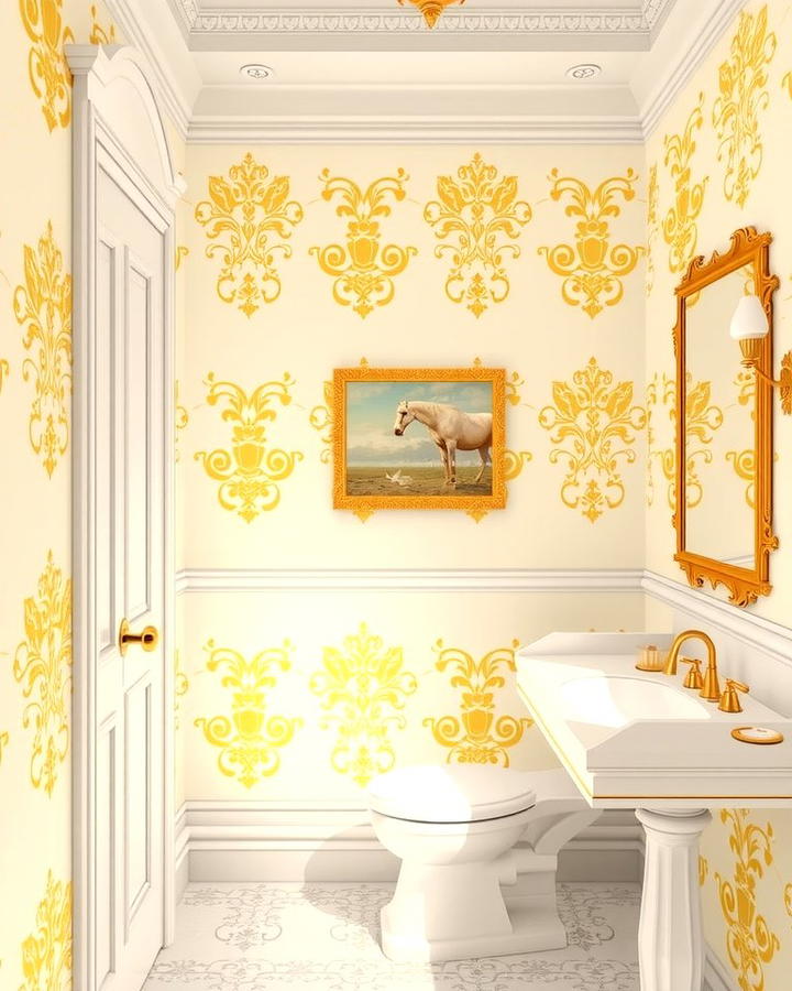 White and Gold Wallpaper - 25 White and Gold Bathroom Ideas