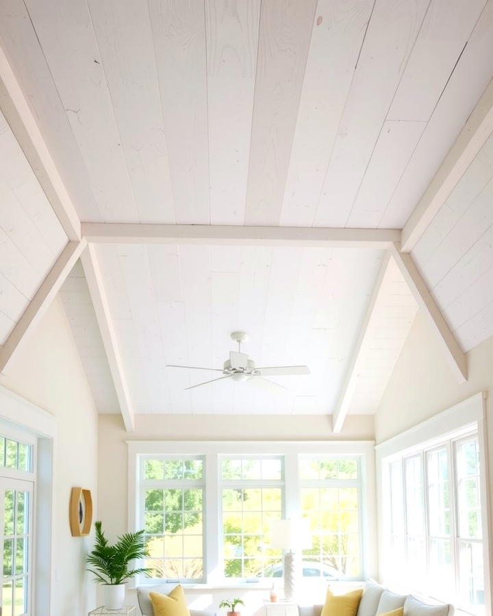 Whitewashed Wood Ceiling for Coastal Vibes - 25 Wood Ceiling Ideas