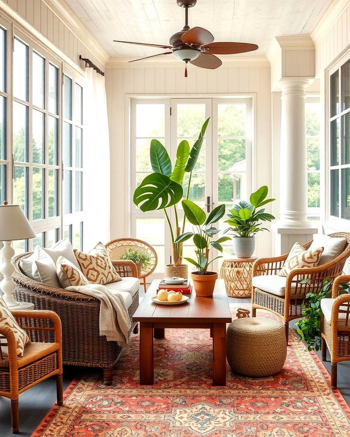 Wicker Furniture for Timeless Elegance - 25 Rustic Sunroom Ideas