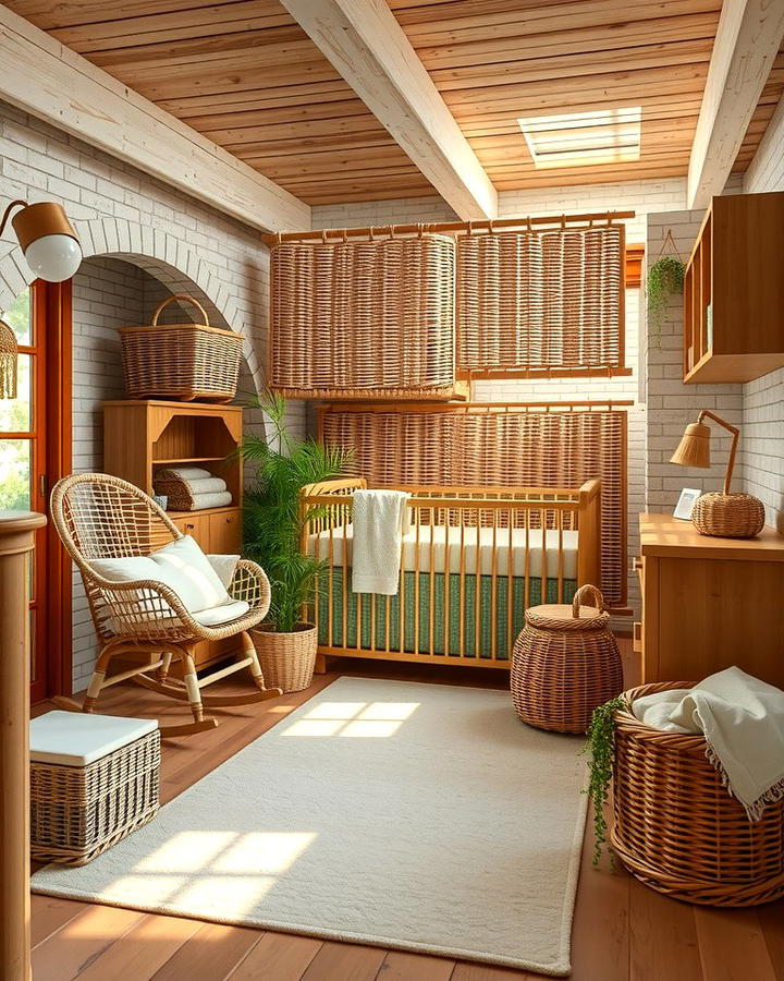 Wicker Furniture - 30 Nature Themed Nursery Ideas