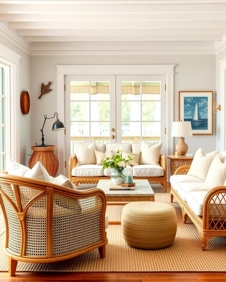 Wicker and Rattan Furniture - 30 Hamptons Living Room Ideas