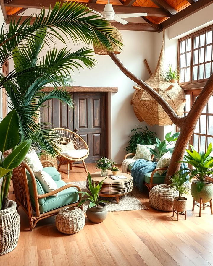 Wicker and Rattan Furniture - 25 Tropical Living Room Ideas