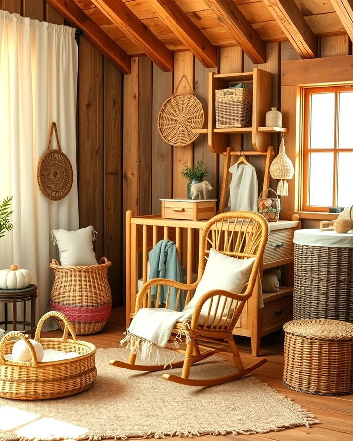 Wicker or Rattan Furniture - 25 Rustic Nursery Ideas