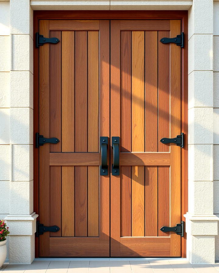 Wide Plank Wooden Doors - 25 Rustic Front Door Ideas