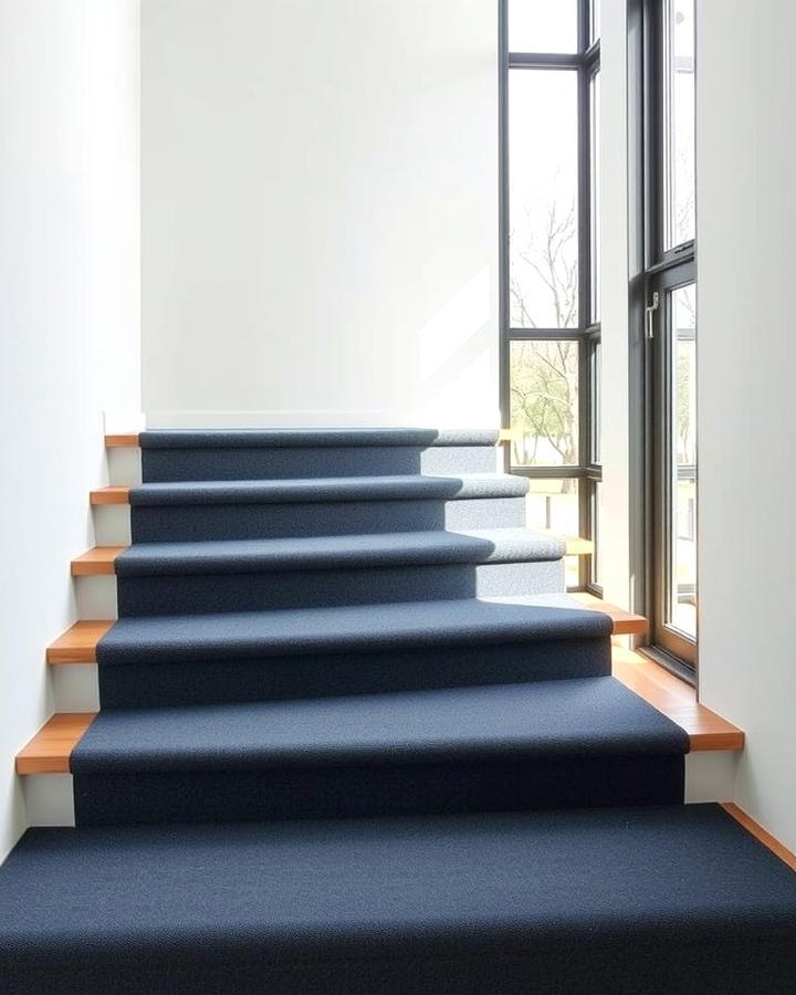 Wide Solid Color Runners - 25 Stair Runner Ideas