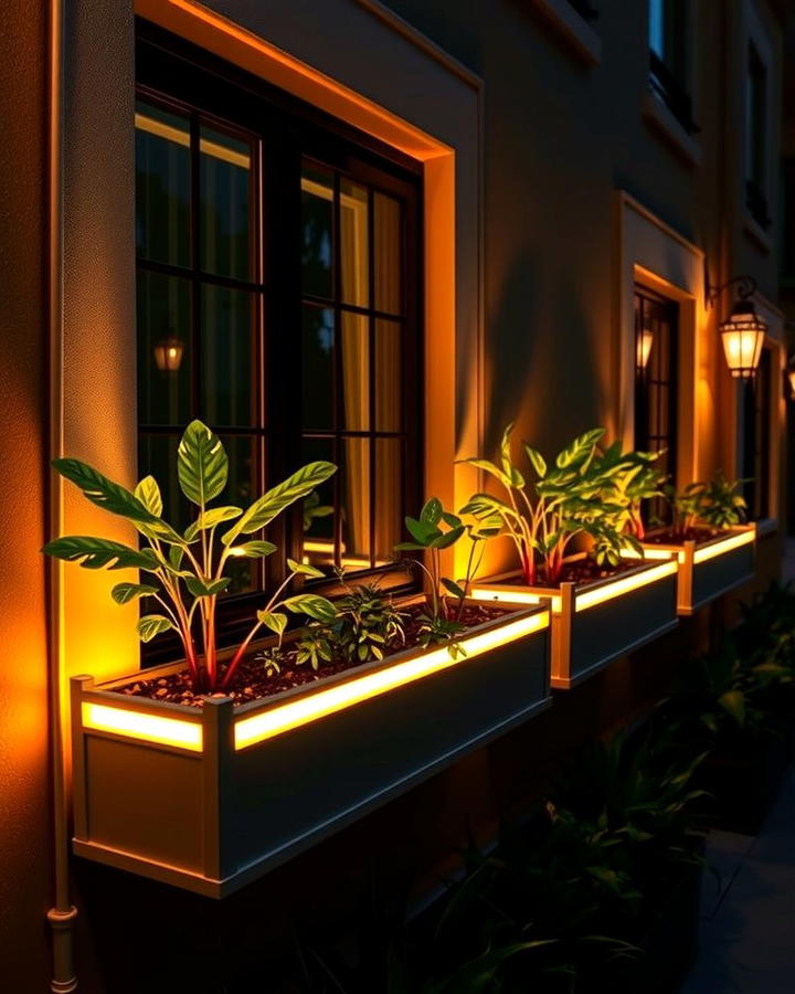 Window Boxes with Built In Lighting - 25 window box ideas