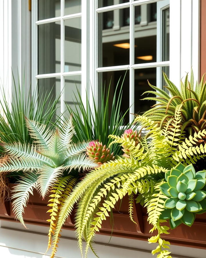 Window Boxes with Mixed Textures - 25 window box ideas