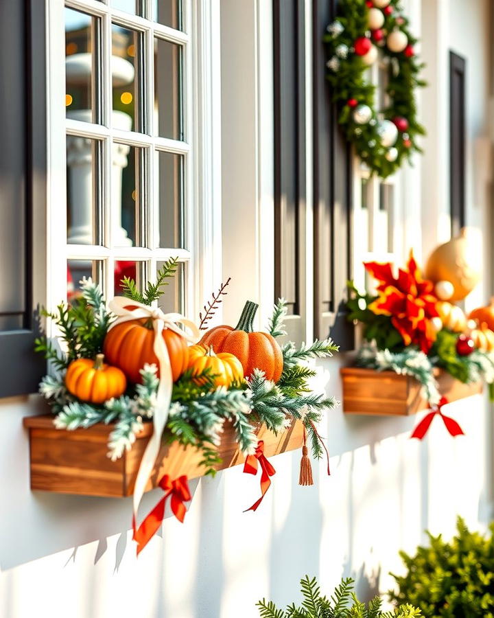 Window Boxes with Seasonal Decorations - 25 window box ideas