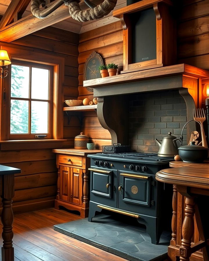 Wood Burning Stoves - 25 Mountain House Kitchen Ideas