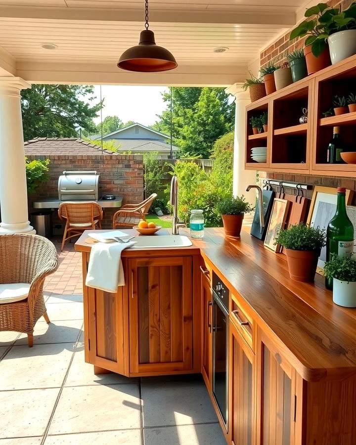 Wood Countertops for Warmth and Texture - 25 Outdoor Countertop Ideas