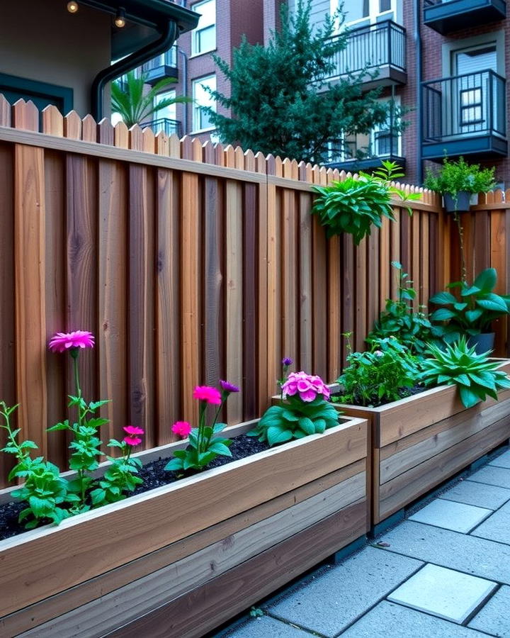 Wood Fence with Built In Planters - 25 Wood Fence Ideas