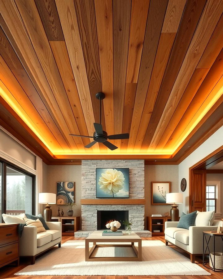 Wood Paneled Tray Ceiling - 25 tray ceiling ideas