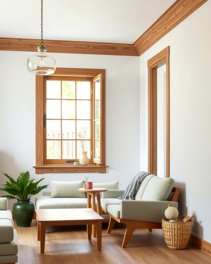 Wood Stained Trim for Warmth - 30 Modern Window Trim Ideas