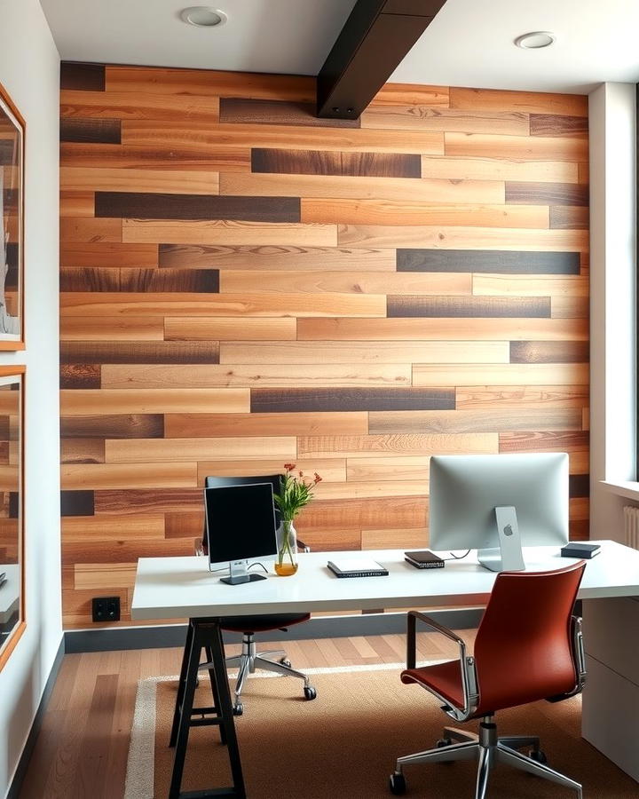 Wood and Metal Combination Wall - 25 Wood Accent Wall Ideas