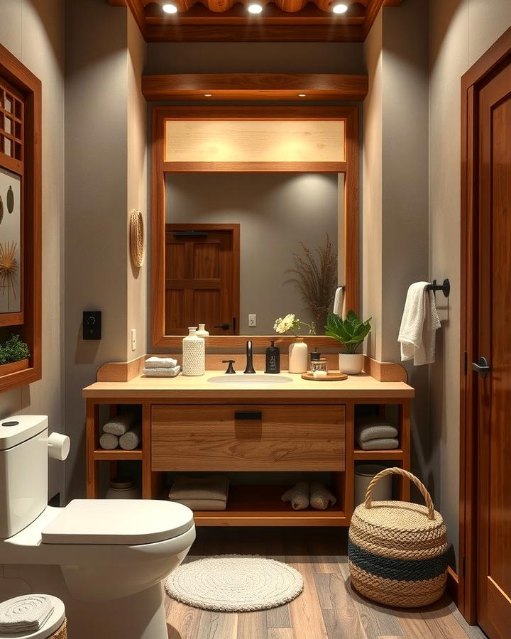 Wooden Accents - 25 Natural Bathroom Ideas