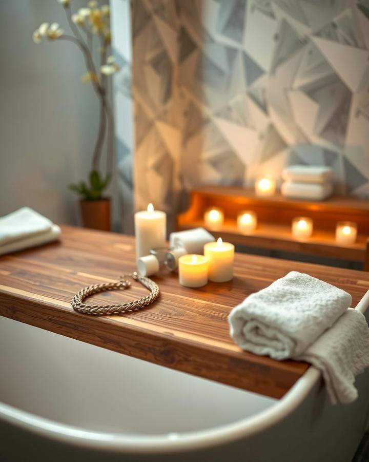 Wooden Bath Trays for Relaxation - 25 Natural Bathroom Ideas