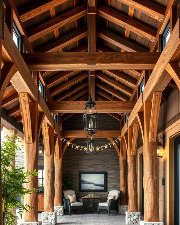 Wooden Beam Accents Ceiling - 25 patio ceiling ideas