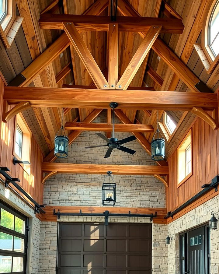 Wooden Beam Accents - 25 Rustic Garage Ideas