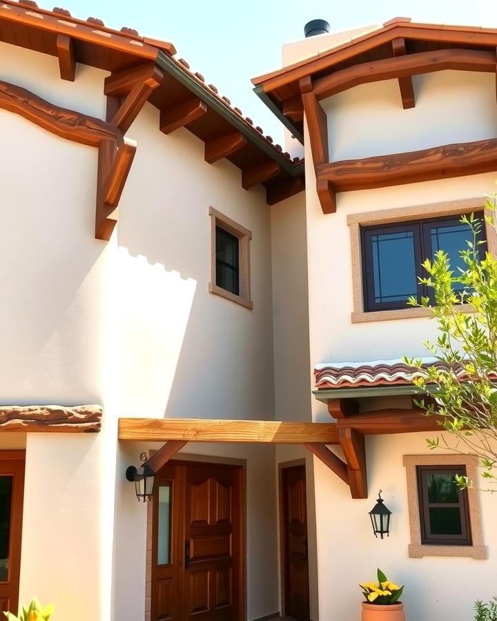 Wooden Beams and Accents - 25 spanish style home exterior ideas