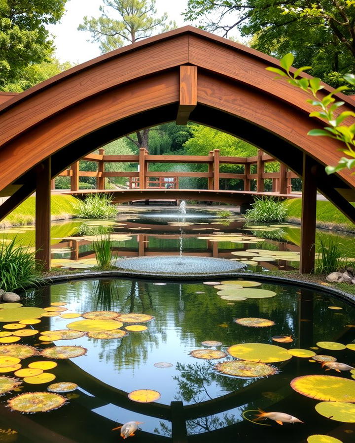 Wooden Bridges for Classic Elegance - 25 Pond Landscaping Ideas