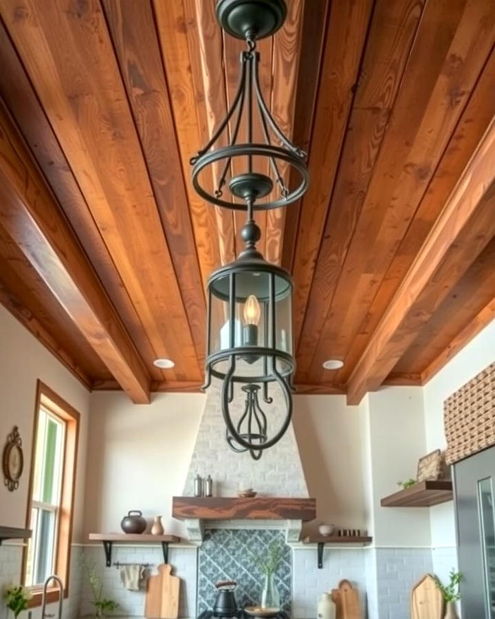 Wooden Ceiling Panels - 25 Southwestern Kitchen Ideas