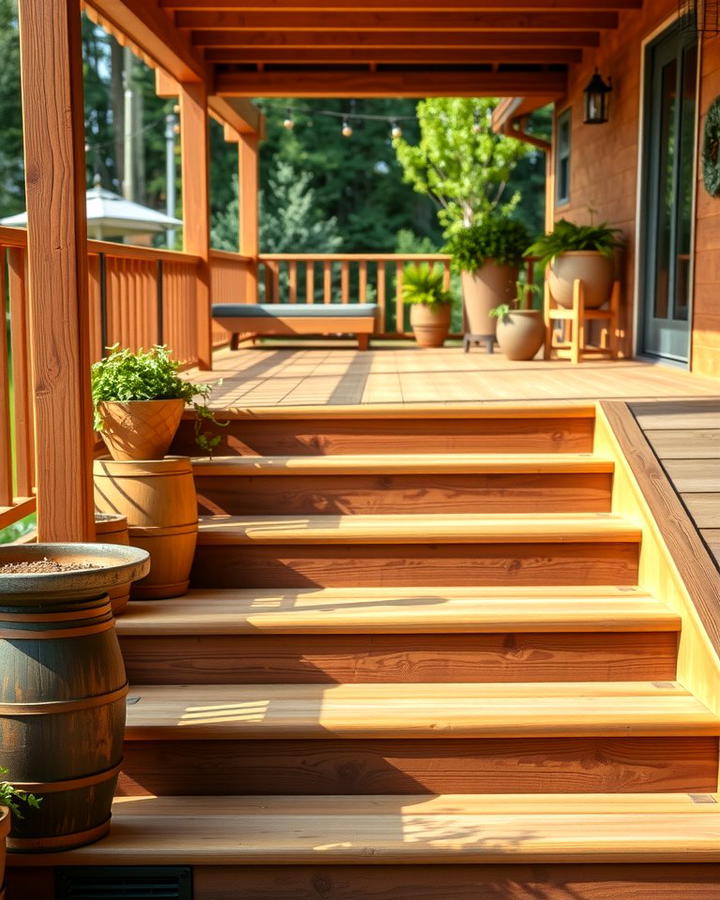 Wooden Deck Steps - 25 Patio Steps Ideas