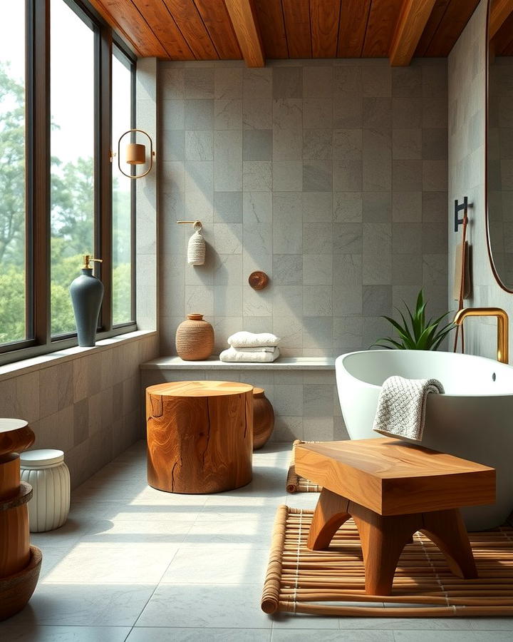 Wooden Elements for Warmth - 25 Spa Like Bathroom Ideas