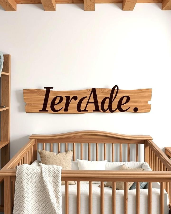 Wooden Name Sign - 25 Rustic Nursery Ideas