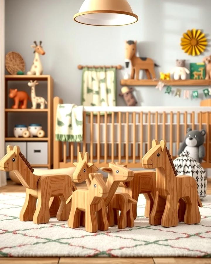 Wooden Safari Animal Toys - 30 Safari Nursery Decor Ideas