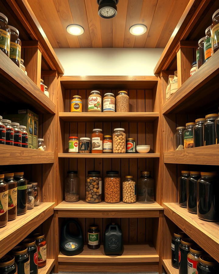 Wooden Shelves for Warmth and Durability - 25 Pantry Shelving Ideas