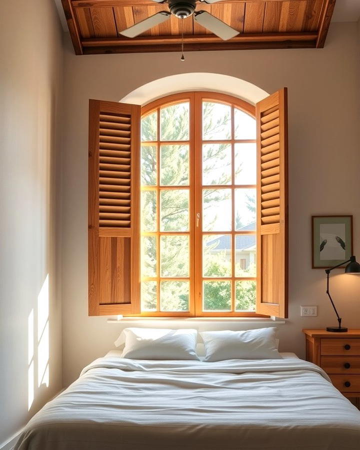 Wooden Shutters - 30 Mediterranean Bedroom Ideas