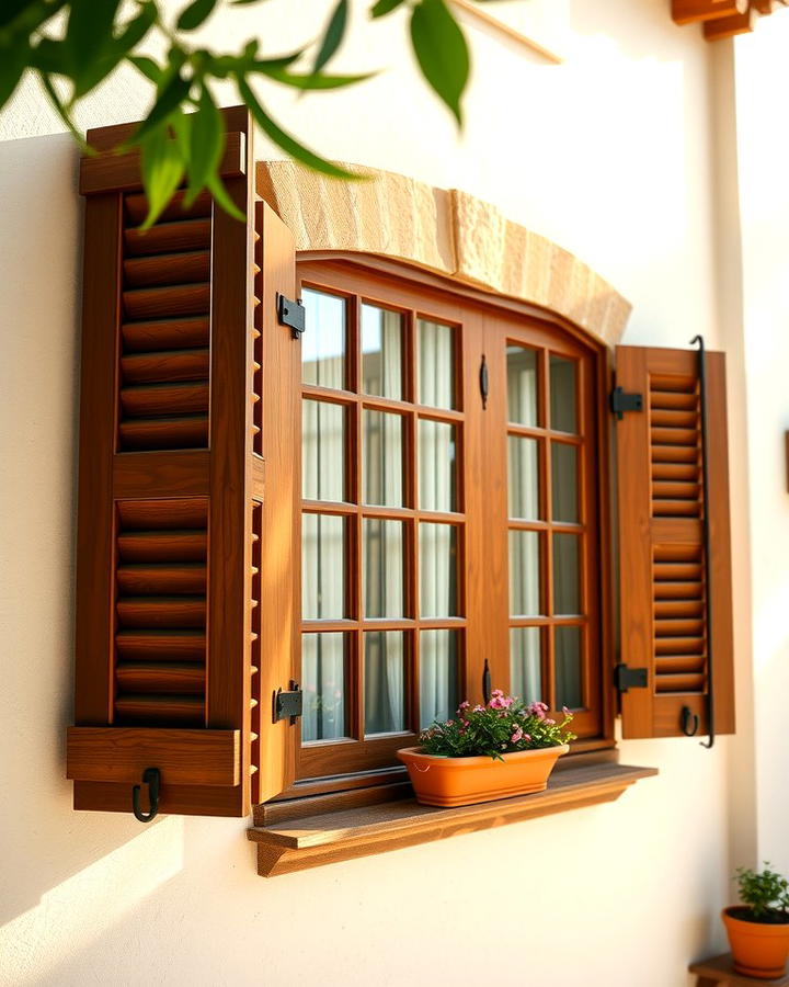 Wooden Shutters - 25 spanish style home exterior ideas