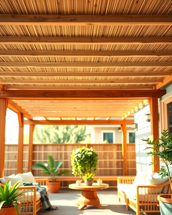 Wooden Slat Roof - 25 Pergola Roof Ideas