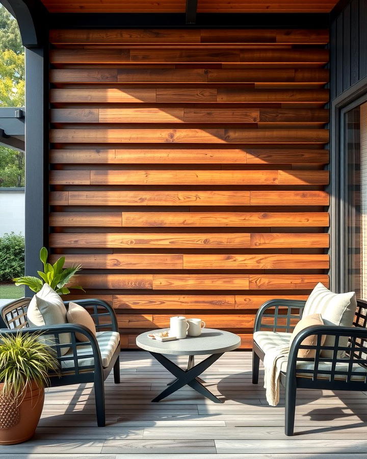 Wooden Slat Walls - 25 Patio Wall Ideas