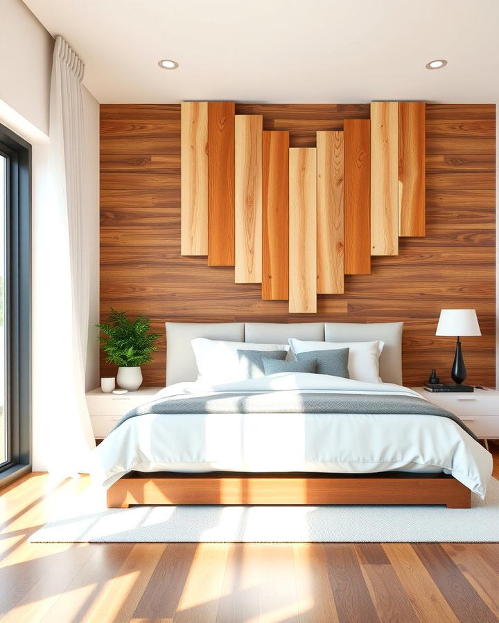 Wooden Slats or Planks - 25 No Headboard Ideas