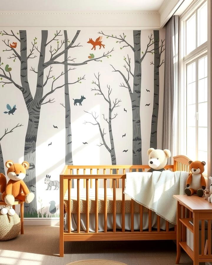 Woodland Themed Wall Murals - 25 Woodland Nursery Ideas