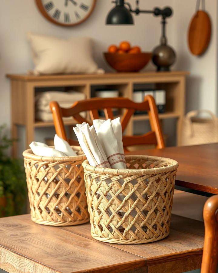 Woven Basket Storage - 30 Dining Room Storage Ideas