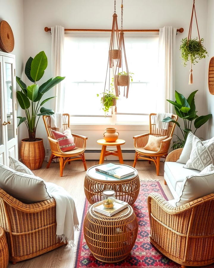 Woven Furniture and Accessories - 25 Moody Boho Living Room Ideas