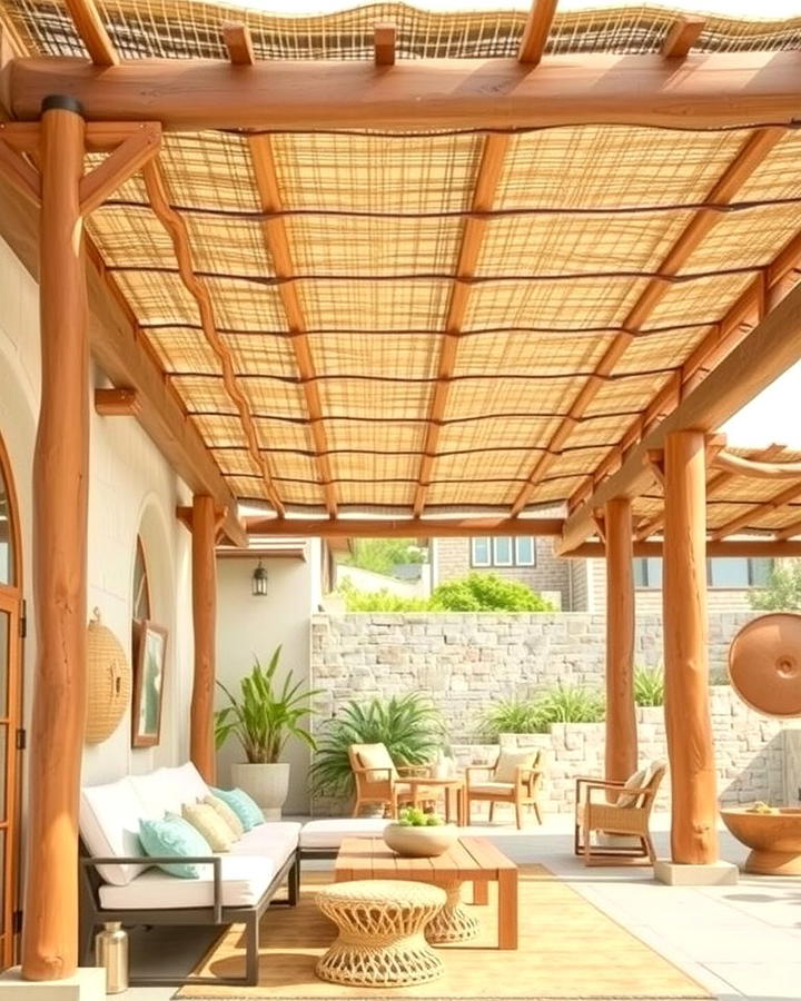 Woven Reed Mats - 25 Pergola Shade Ideas