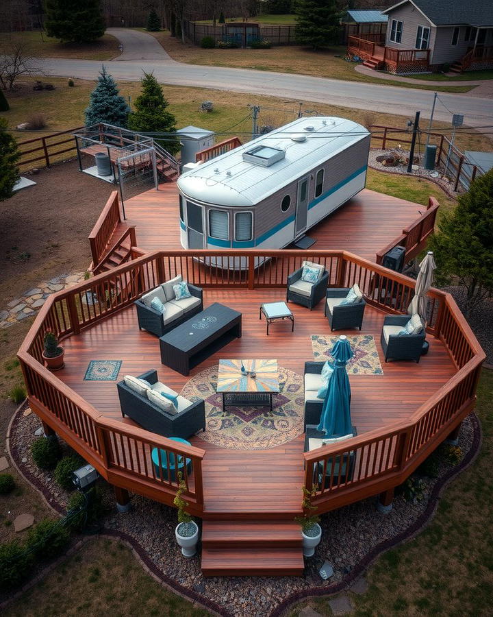 Wraparound Deck - 25 Mobile Home Deck Ideas