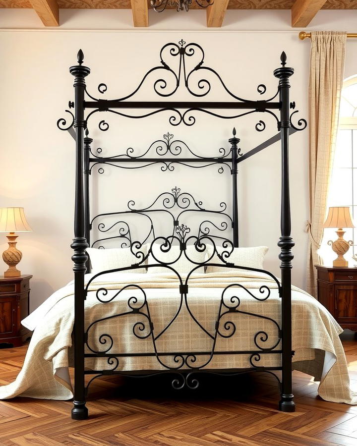 Wrought Iron Bed Frames - 30 Mediterranean Bedroom Ideas