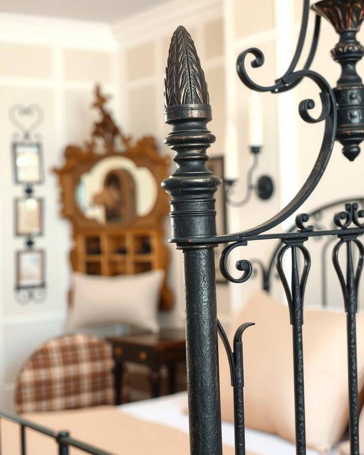 Wrought Iron Details - 30 French Bedroom Decor Ideas