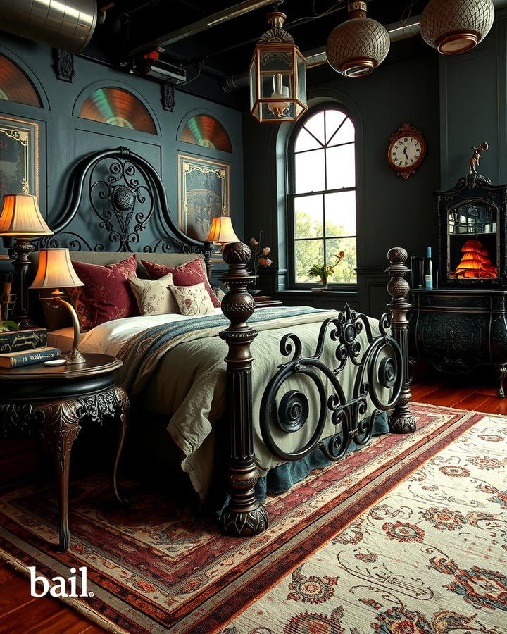 Wrought Iron Furniture - 25 Steampunk Bedroom Ideas