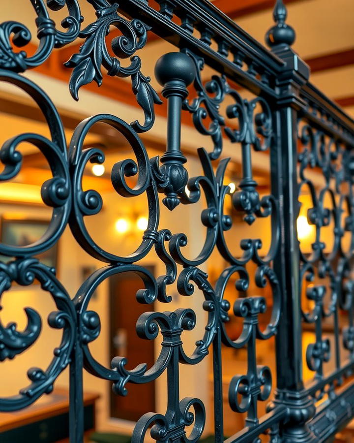 Wrought Iron with Ornate Detailing - 25 Stair Railing Ideas