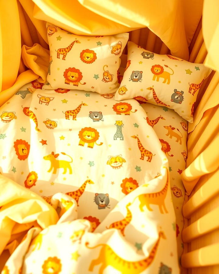 Yellow Animal Themed Bedding - 25 Yellow Nursery Ideas