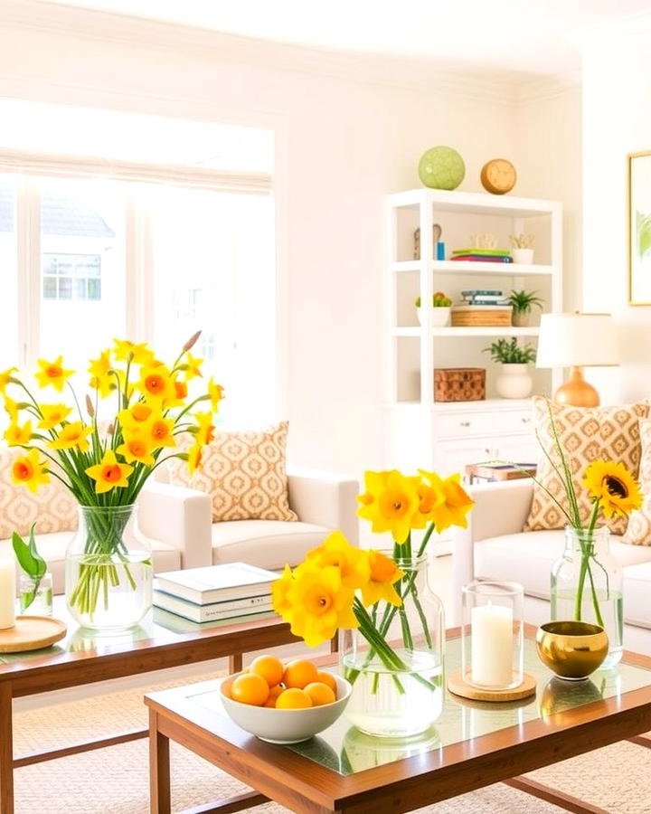 Yellow Floral Arrangements for Natural Charm - 25 Yellow Living Room Ideas