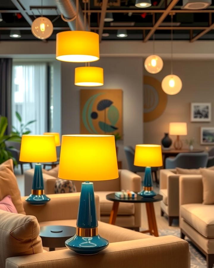 Yellow Lamps with Blue Bases - 25 Yellow and Blue Living Room Ideas