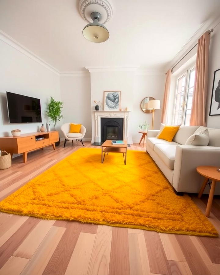 Yellow Rugs for a Cozy Foundation - 25 Yellow Living Room Ideas